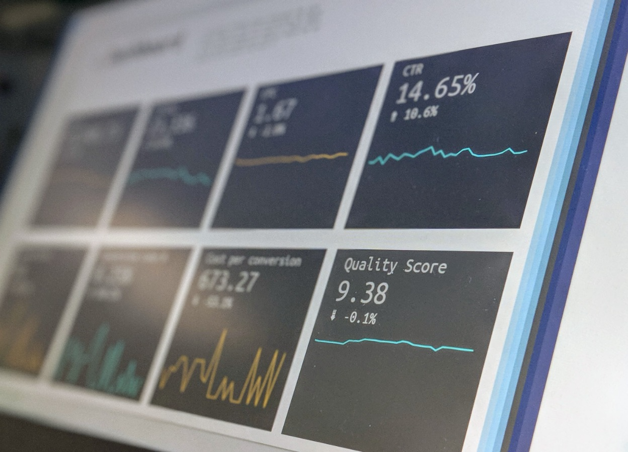 A picture of a laptop showing analysis