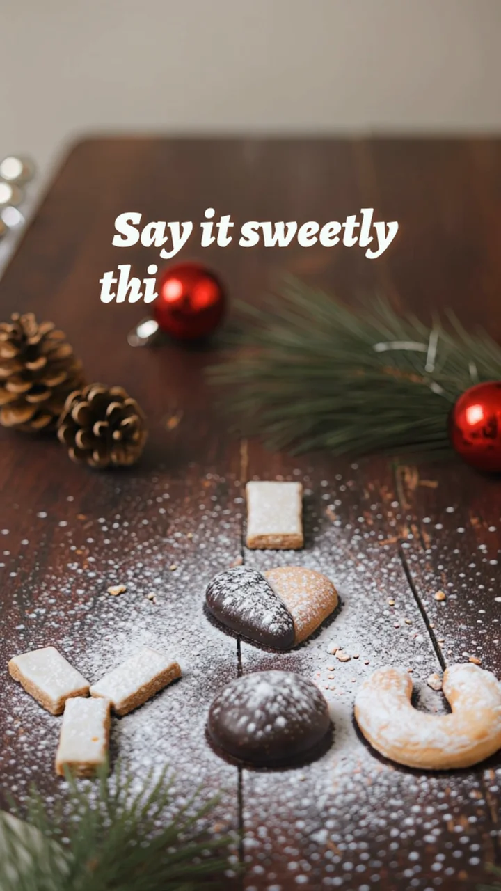 A table filled with Austrian Christmas biscuits in the Gingerbread Letter film