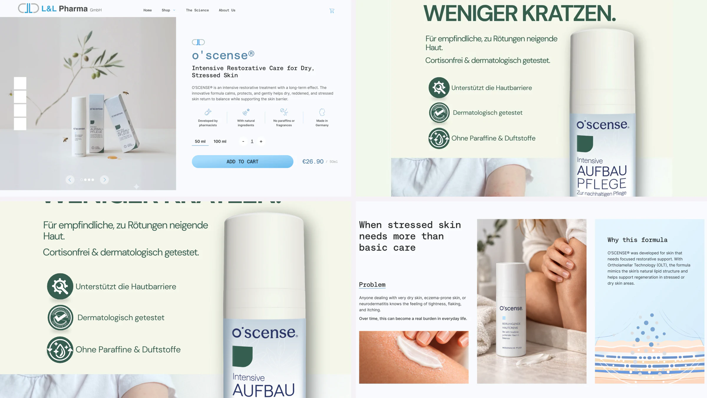 High-resolution selection of Performance marketing work for L&L Pharma / o’scense