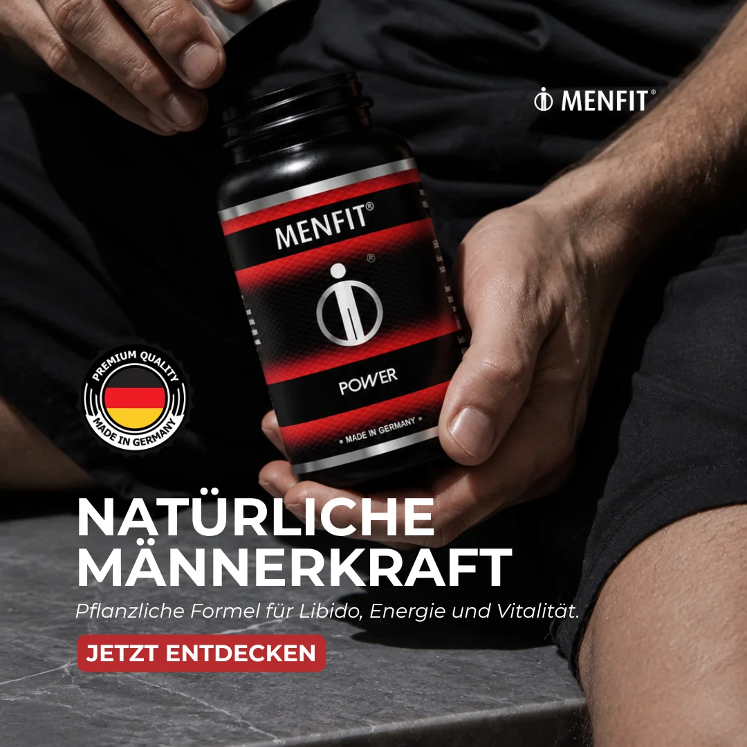 Man opening a MenFit Power bottle in a close lifestyle product image
