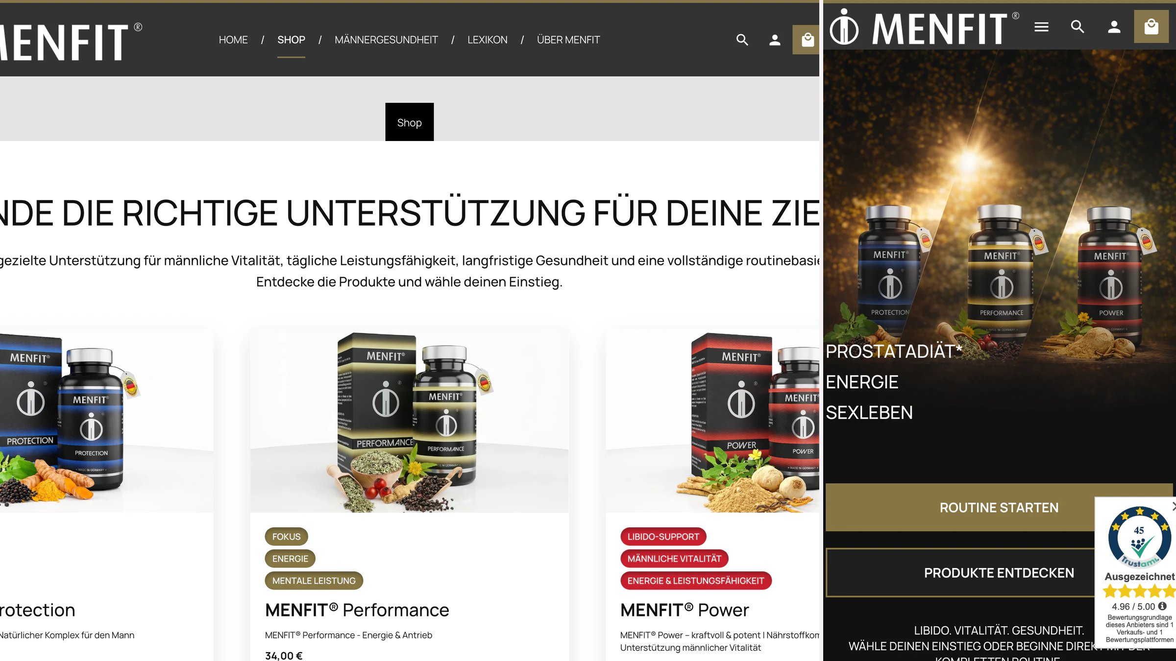 High-resolution selection of UI/UX & CRO work for MenFit
