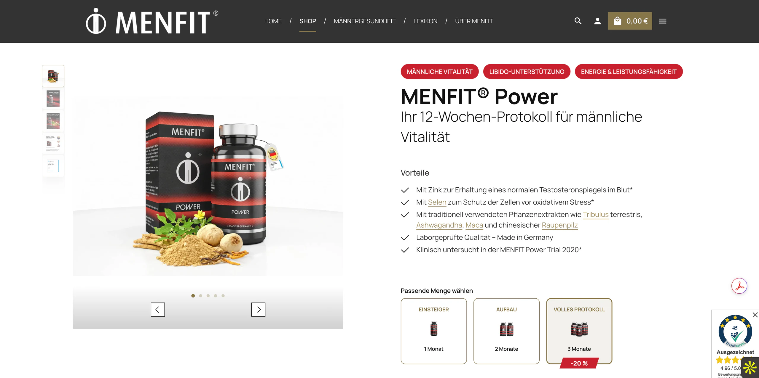 Commerce interaction inside the MenFit journey