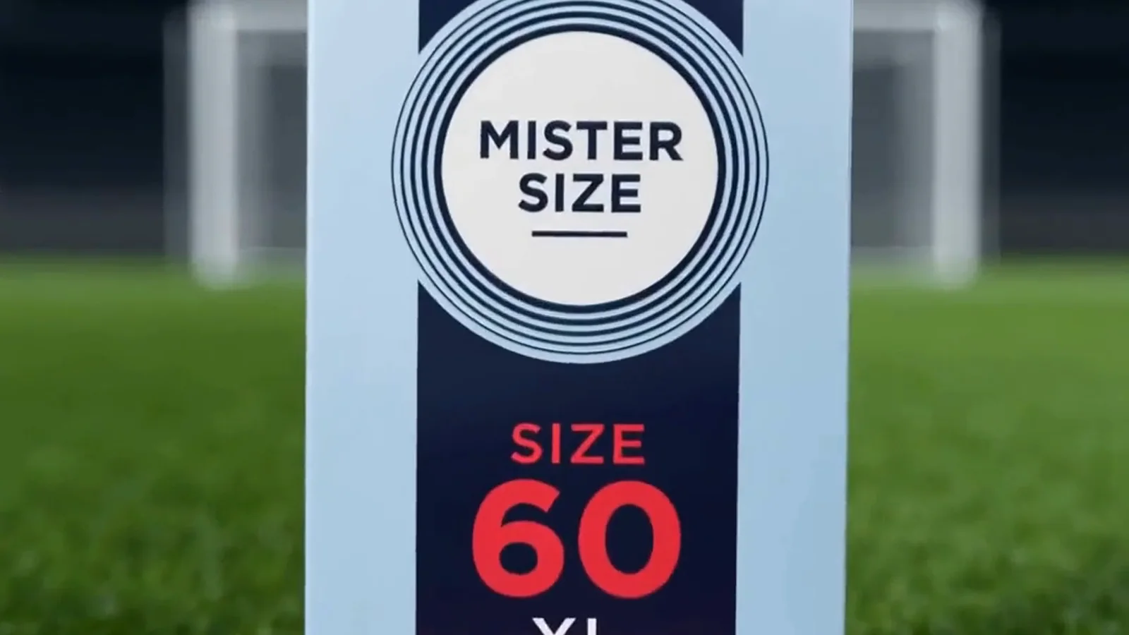 Mister Size size 69 product pack shown with a condom against dark blue