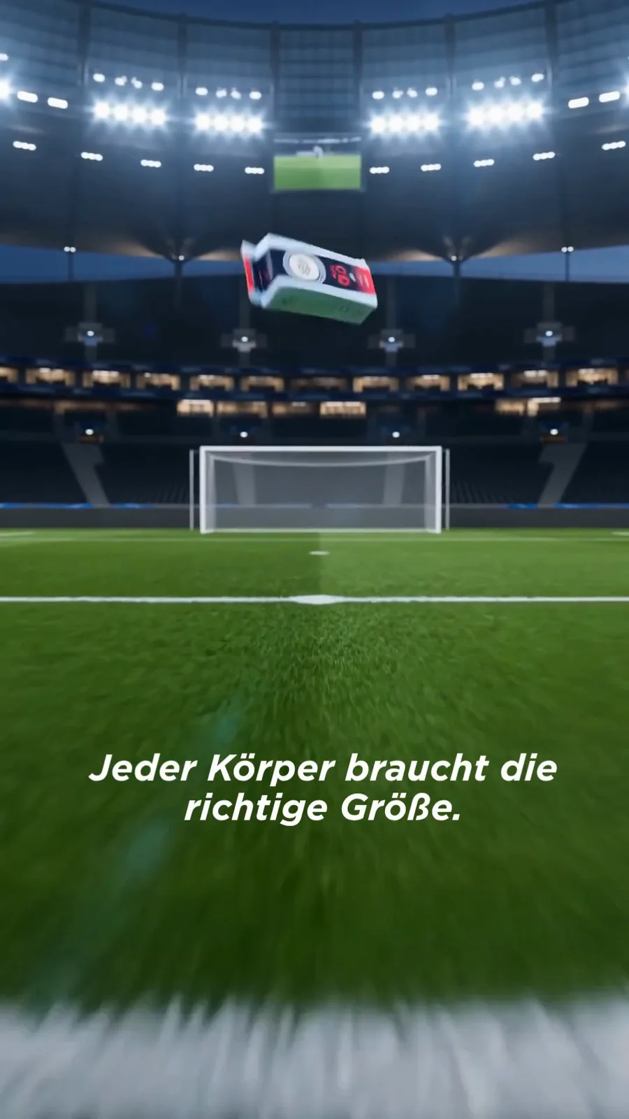 Mister Size pack flying above a football pitch in The Right Player film